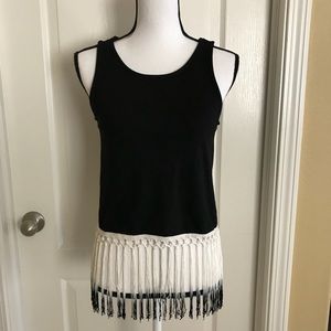 TopShop Tank Top with Bottom Fringe